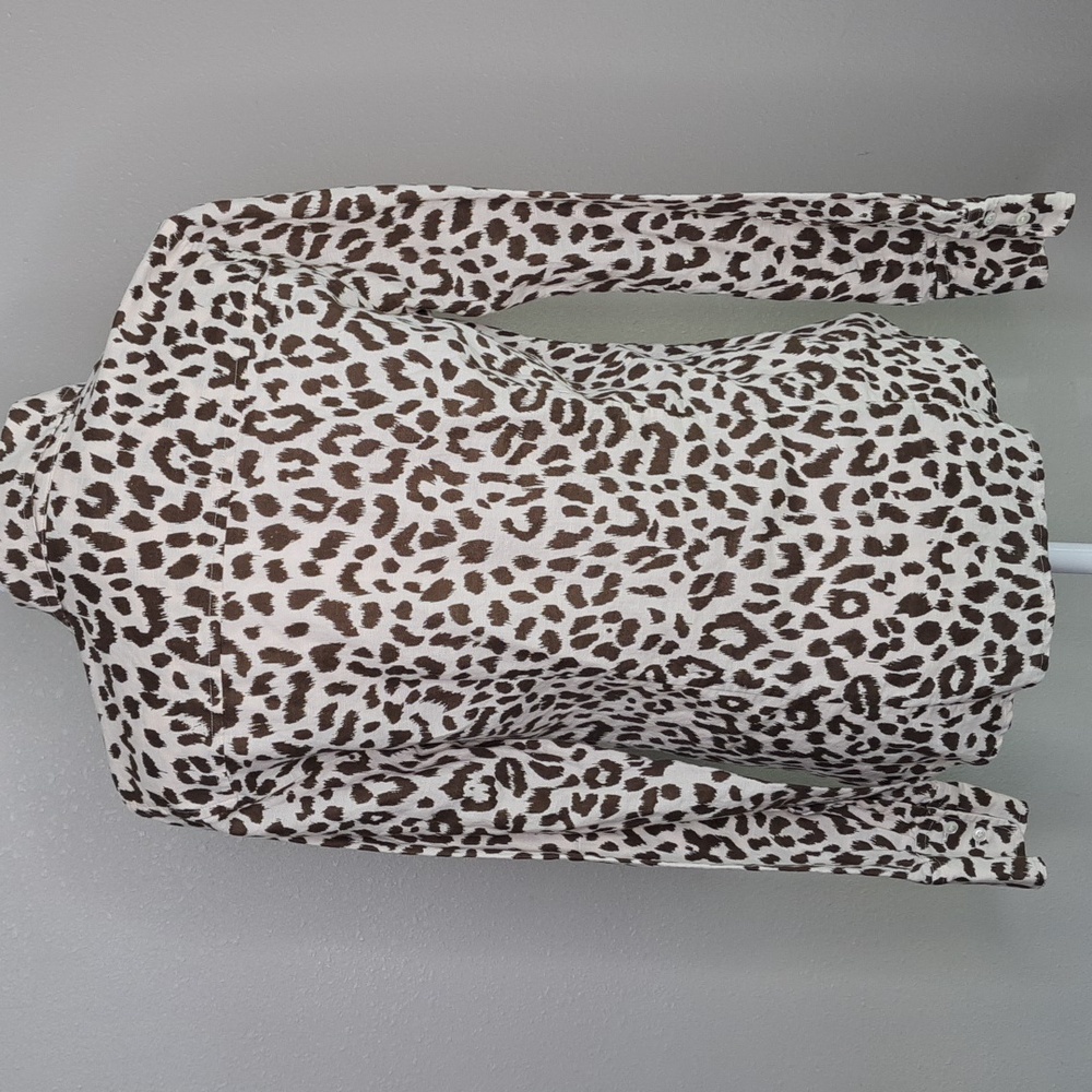 J. Crew Leopard Print Button Down Shirt - Black and White - Picture 9 of 16